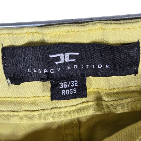 Jordan Craig Ross Fit Jeans 36x32 Yellow Distressed Skinny Taper Stretch Denim - Picture 4 of 13